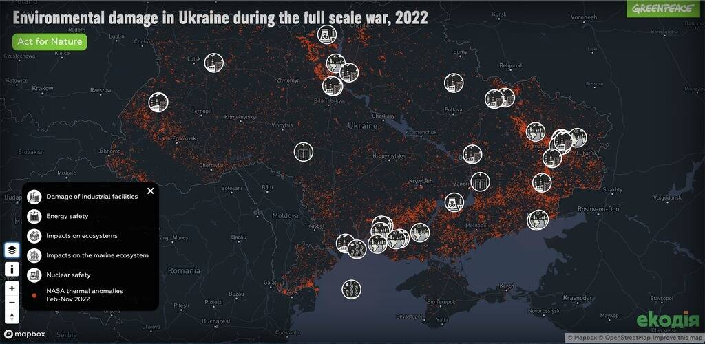 Guerra in Ucraina, un anno dopo: la mappa dei danni ambientali – MAPPA VIRTURALE