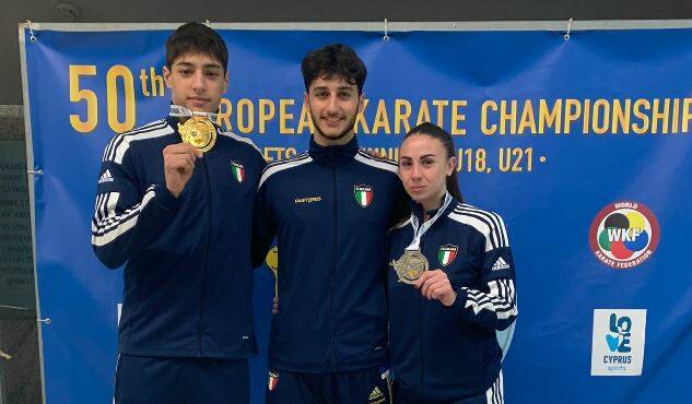 Fiamme Gialle, agli Europei Giovanili di Karate è sogno: Avanzini e Ferrarini sul podio