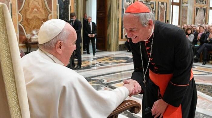 Vaticano. Il cardinal Zuppi e i vertici della Cei in udienza da Papa Francesco