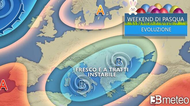 Meteo weekend di Pasqua e Pasquetta: instabilità sul litorale e temperature sotto la media