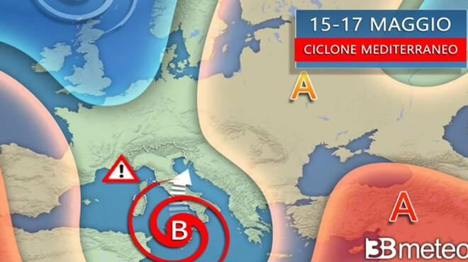 Meteo lunedì: ancora instabilità protagonista, ciclone mediterraneo sull’Italia