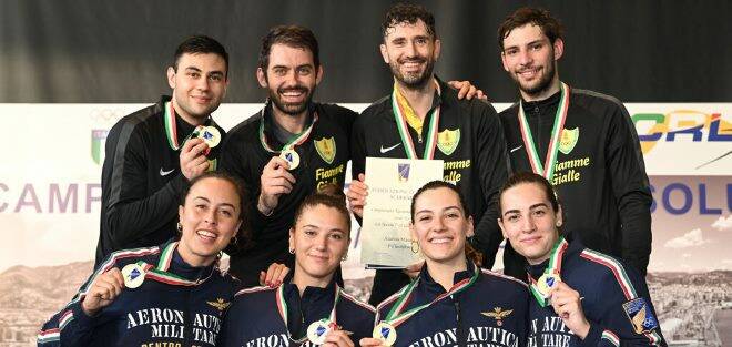 Campionati Italiani di Scherma, le Fiamme Gialle della sciabola si prendono l’oro a squadre