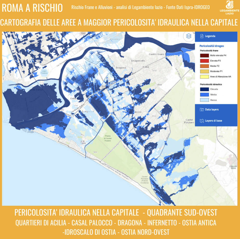 Da Acilia ad Ostia, il X Municipio rischia di essere sepolto dall’acqua: l’allarme di Legambiente