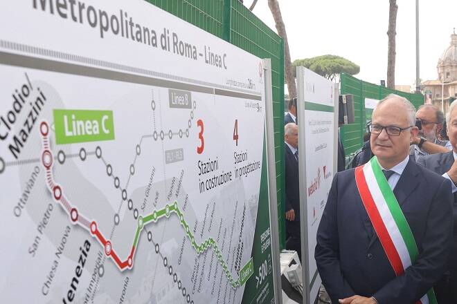 Metro C, Gualtieri e Salvini inaugurano il cantiere della stazione di piazza Venezia