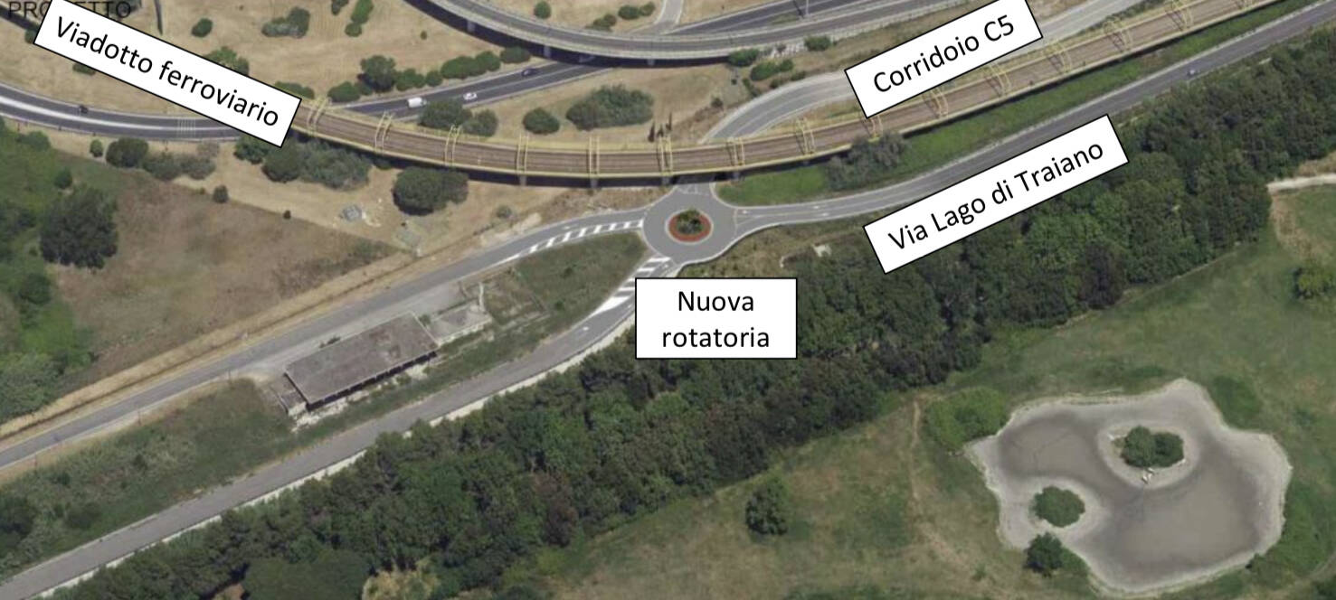 Fiumicino, un milione di euro per la rotatoria tra via Lago di Traiano ed il Corridoio C5