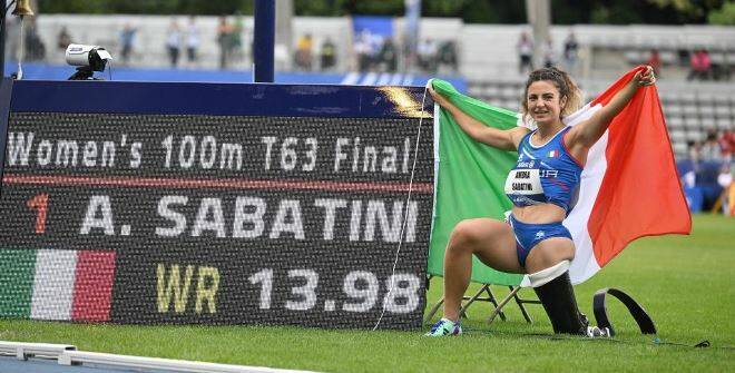 Mondiali di Atletica Paralimpica, Sabatini è oro nei 100 metri con record del mondo