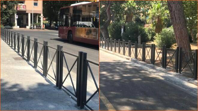 Ostia, installati nel piazzale della Stazione Lido Centro gli archetti parapedonali