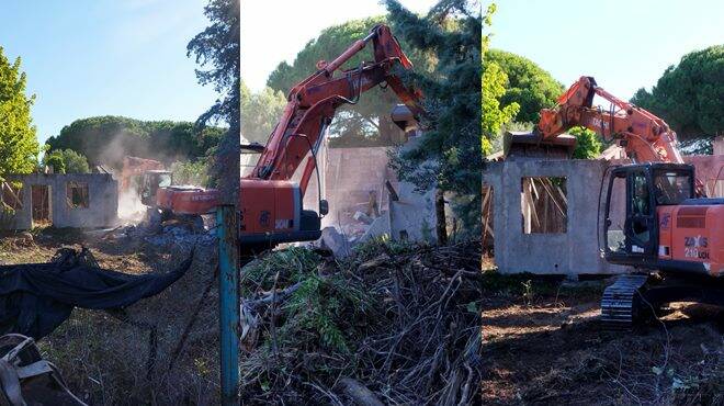 Tarquinia, lotta all’abusivismo edilizio: partita la demolizione dei fabbricati in località San Giorgio