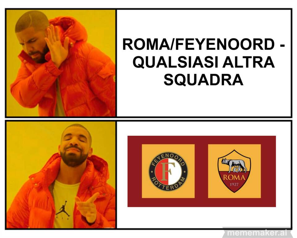 Feyenoord-Roma, il web si scatena: i meme più divertenti