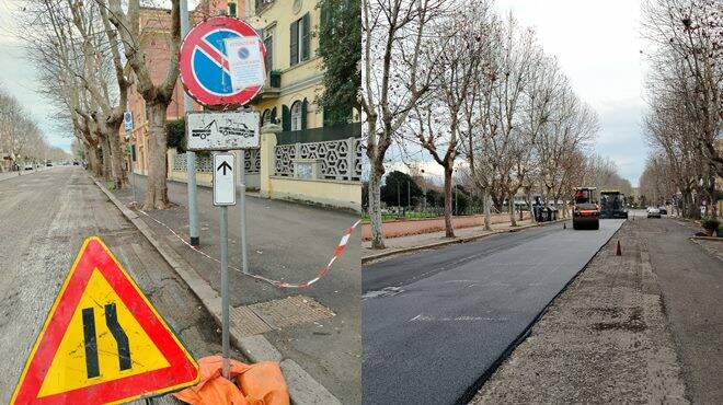 Restyling per viale della Pineta di Ostia, ma manca la segnaletica orizzontale