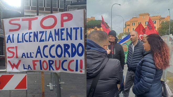 Protesta lavoratori Fiorucci Pomezia