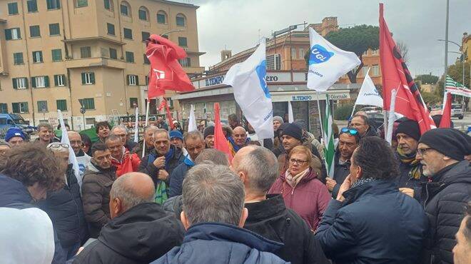 Protesta lavoratori Fiorucci Pomezia