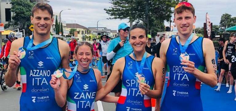 Coppa del Mondo di Triathlon, la staffetta mista italiana è terza in Nuova Zelanda