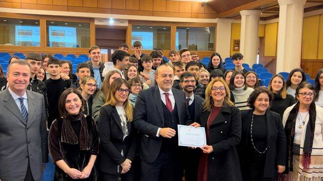 Gli studenti del Cardarelli di Tarquinia in visita al Consiglio regionale del Lazio