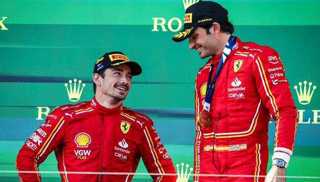 Gp d’Australia, festa Ferrari a Melbourne: Sainz trionfa, Leclerc secondo