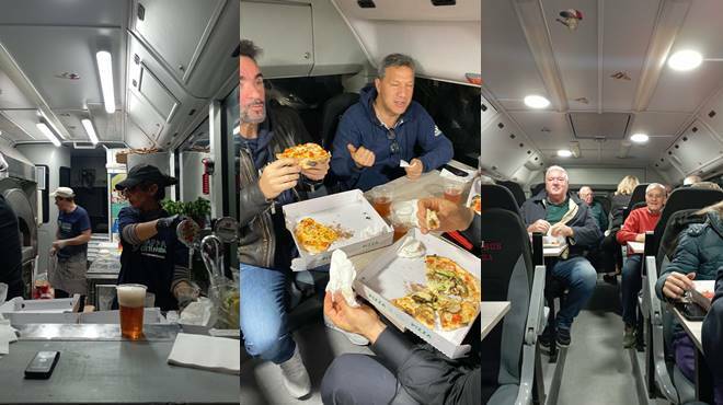 Mangiare la pizza… a bordo di un bus: ecco la prima pizzeria itinerante