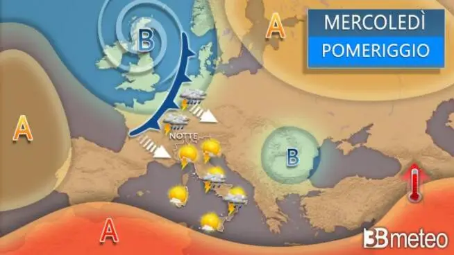 Meteo mercoledì, forte maltempo atteso nelle prossime ore