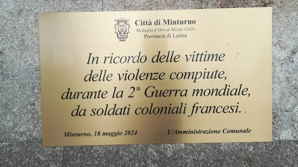 Minturno: una targa in ricordo delle vittime delle “marocchinate”