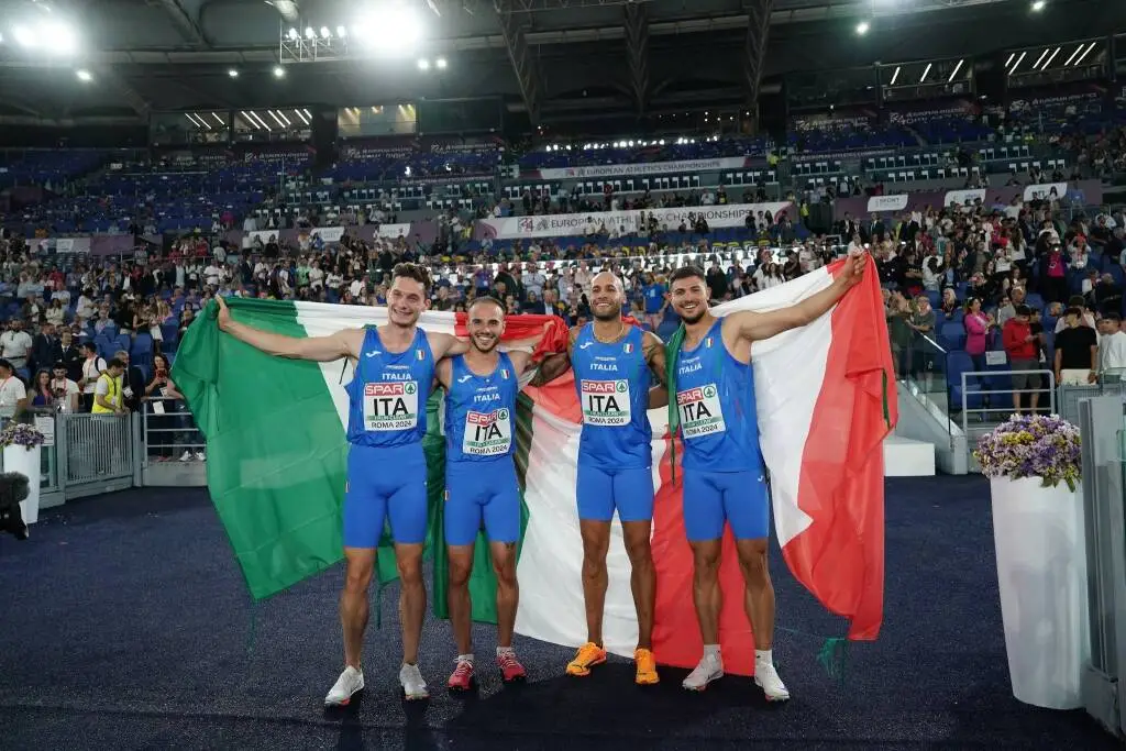Europei di Atletica 2024, 4×100 maschile gloriosa all’Olimpico: Italia è stratosferica medaglia d’oro