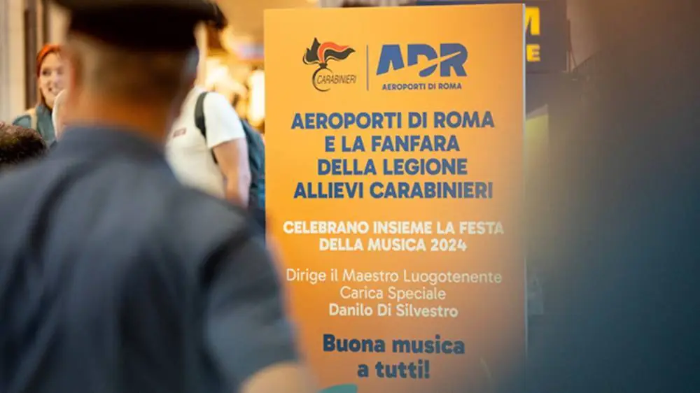 All’aeroporto di Fiumicino si celebra la “Festa della Musica” con la Fanfara dei Carabinieri