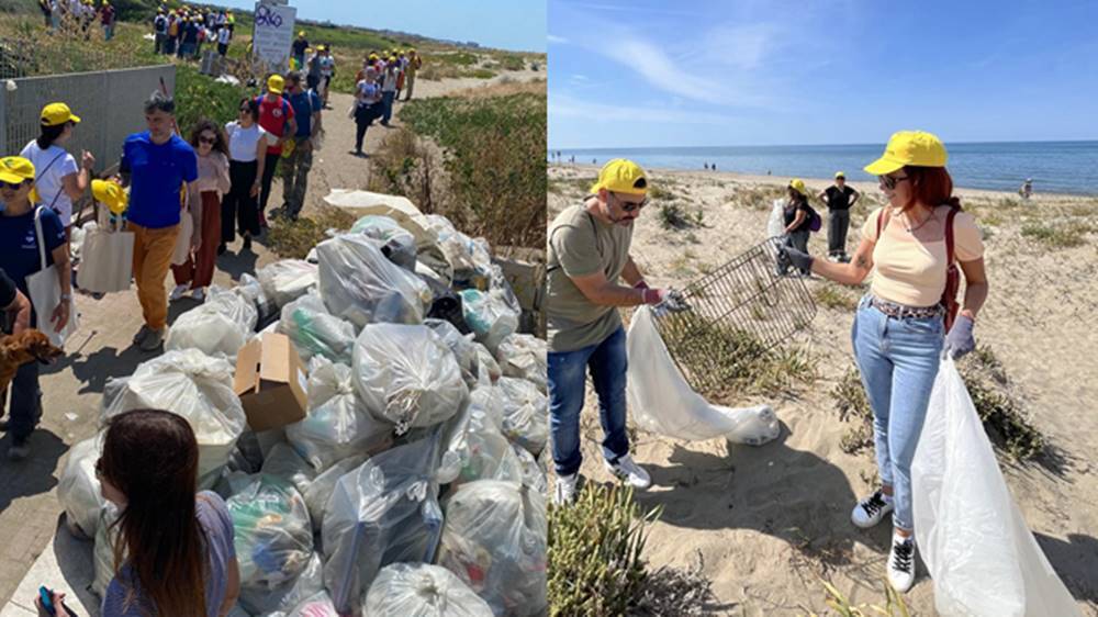 Pulizia spiaggia coccia di morto