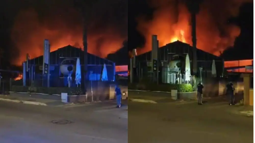 Fiumicino, incendio nella notte: in fiamme un ristorante su via Trincea delle Frasche
