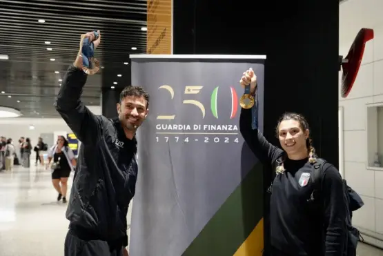 Le Fiamme Gialle accolgono Alice Bellandi e Luigi Samele di ritorno dalle Olimpiadi di Parigi 2024