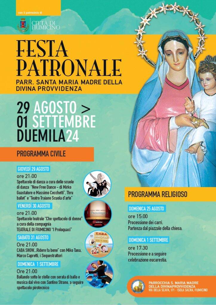 Fiumicino, ad Isola Sacra Festa Patronale della Parrocchia Divina Provvidenza