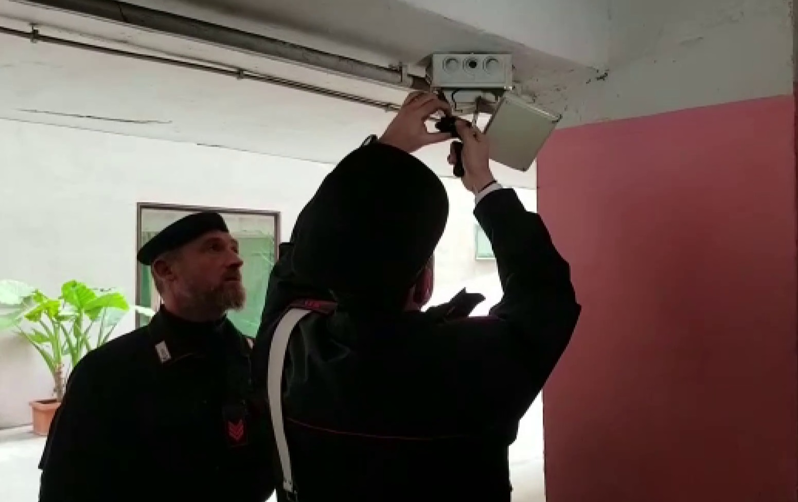 I carabinieri smantellano un sistema di videosorveglianza pronto a rilevare la presenza di sconosciuti nelle case popolari 