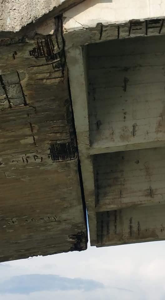 Lo stato del cemento armato nella piattaforma del Ponte della Scafa