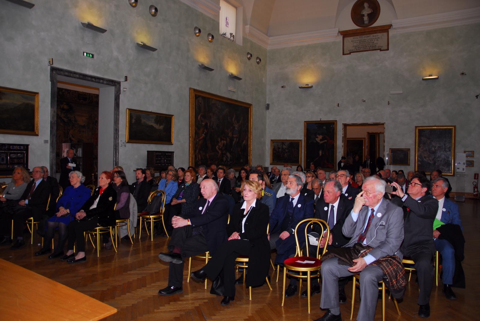La platea nella Sala di Pietro da Cortona per la presentazione del Premio Roma