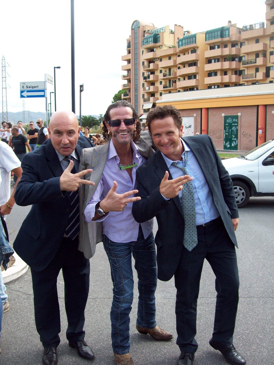 Maurizio Battista, Massimo Marino ed Enzo Salvi ai tempi del film "Una cella per due"