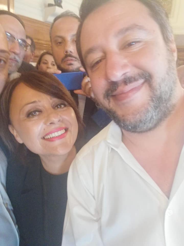 Matteo Salvini con Monica Picca