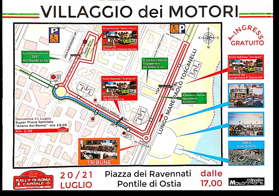 Le dislocazioni del Rally di Roma il 21 luglio a Ostia