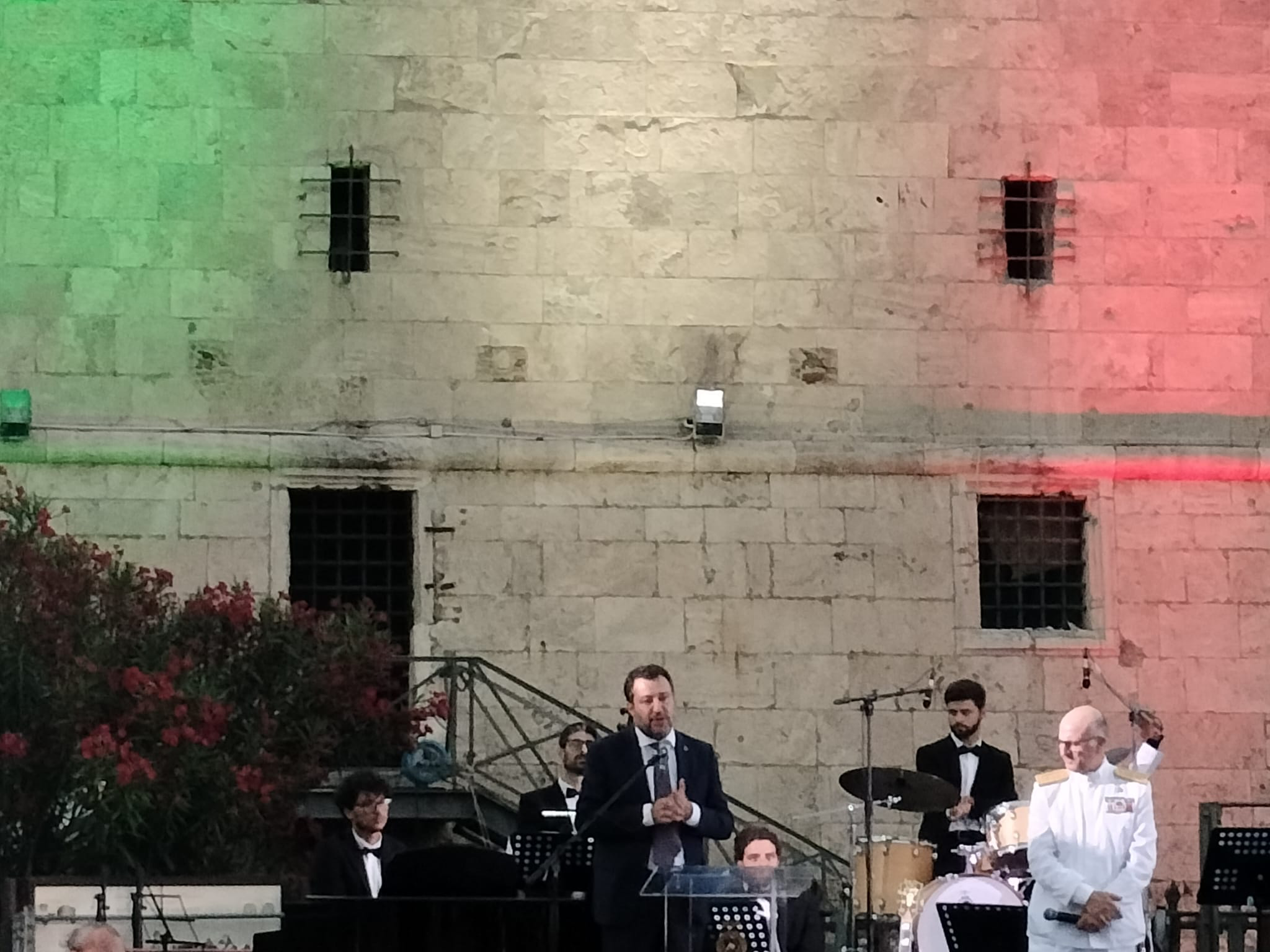 Matteo Salvini al Forte Michelangelo di Civitavecchia