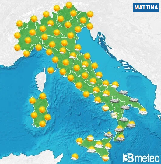 meteo italia giovedì