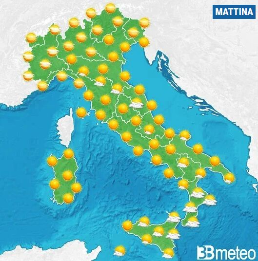 meteo Italia mercoledì